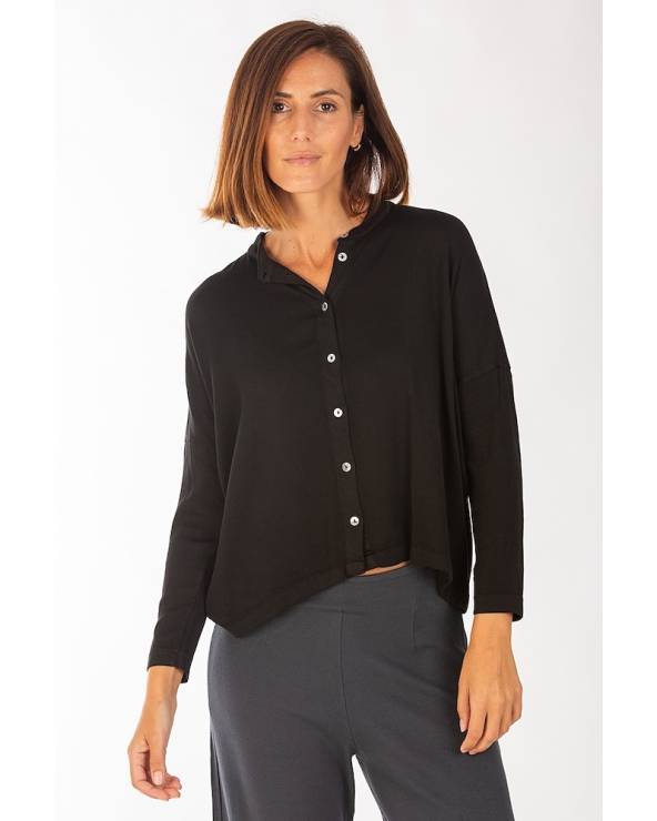 Camisa negra de viscosa