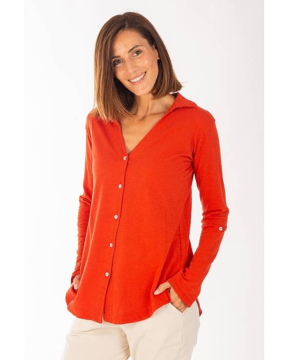 camisa naranja para mujer