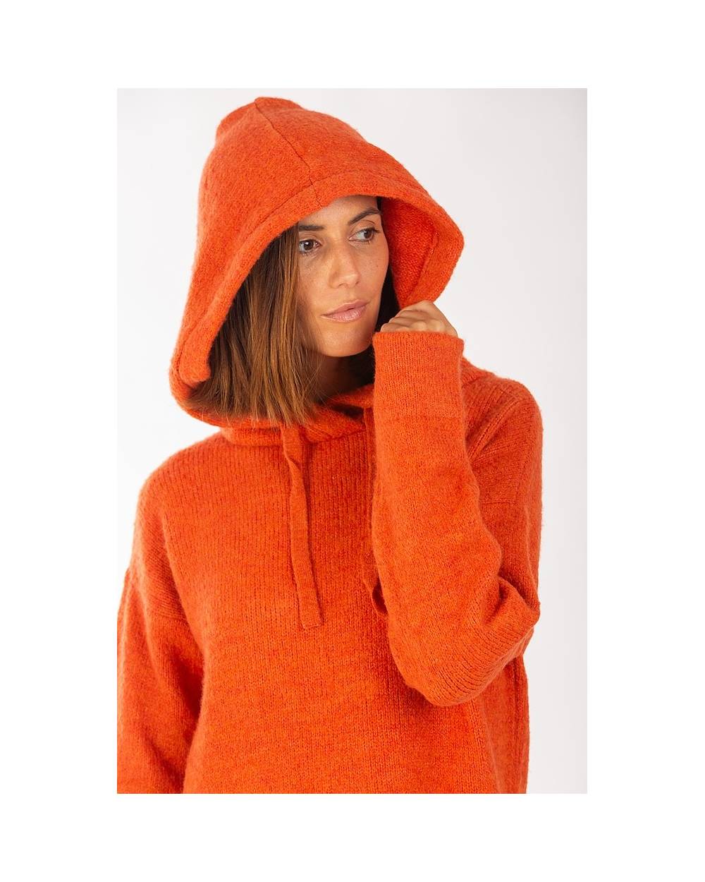 Jersey con capucha naranja